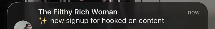 Notification: new signup for Hooked on Content