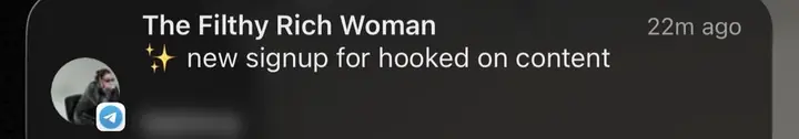 Notification: new signup for Hooked on Content